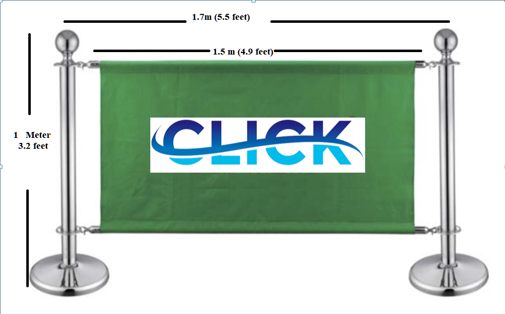 Cafe banner divider stand sign poles stanchion posts green barriers pvc oxford Posts