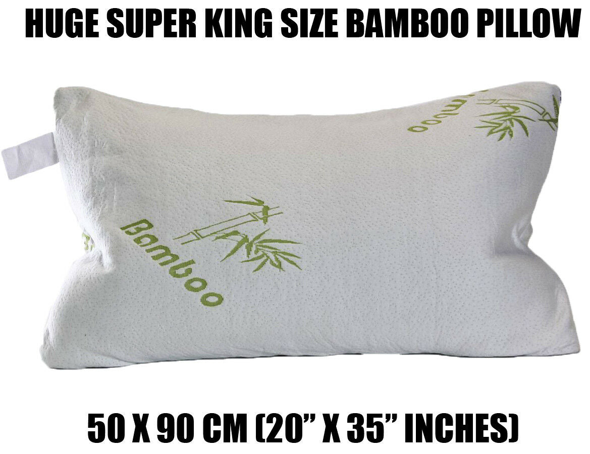 SUPER KING Bamboo Shredded Memory Foam Cool Cuddle Cloud Pillow Large OL12