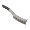 BRAND NEW STAINLESS STEEL WIRE BRUSH WITH SCRAPER HAND TOOLS 3 ROW 350 MM P157