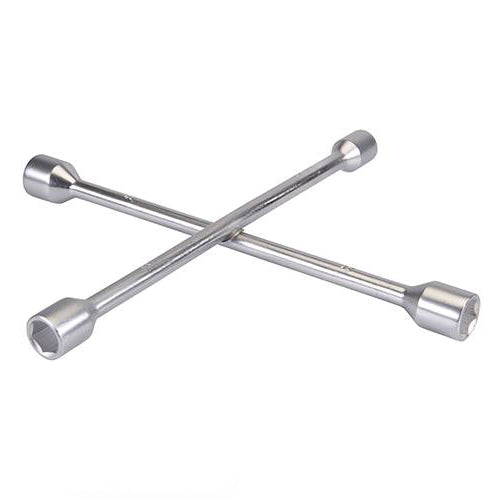 CROSS WRENCH 4 SOCKETS 17MM 19MM 21MM 23MM WHEEL CAR VAN WRENCH P24