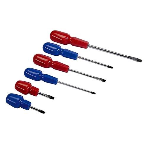 BRAND NEW ASSORTED CABINET SCREWDRIVER SET 6PCE SLOTTED PZD HAND TOOL P268