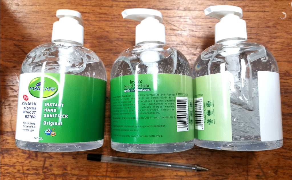 Hand Alcohol Sanitiser Sanitizer sanatizer sanatiser 3 X 500ml large bottle with built in dispenser 75% alcohol