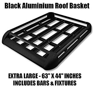 Large Black Aluminium Roof Rack Basket Tray Luggage Cargo Carrier with Bars 4x4 van fits disovery landrover Ford Transit Toyota XL-B