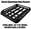  Medium Black Aluminium Roof Rack Basket Tray Luggage Cargo Carrier with Bars 4x4 van fits discovery landrover Ford Transit Toyota Volvo Estate Jeep Van Caravan Discovery Traffic Renault  Isuzu Kia Honda Pajero Shogun Jimny Suzuki Freelander VW Fiat  Medi