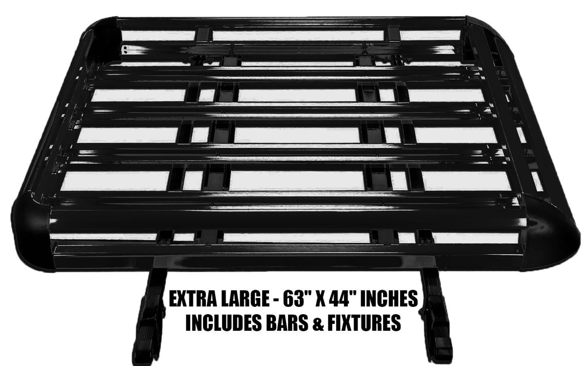  Medium Black Aluminium Roof Rack Basket Tray Luggage Cargo Carrier with Bars 4x4 van fits discovery landrover Ford Transit Toyota Volvo Estate Jeep Van Caravan Discovery Traffic Renault  Isuzu Kia Honda Pajero Shogun Jimny Suzuki Freelander VW Fiat  Medi