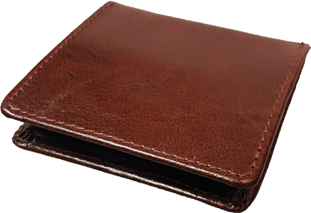 Orthologics Brown Leather Coin Pouch Folding Wallet Money Change Card Purse OL8