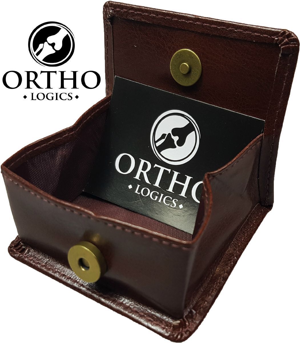 Orthologics Brown Leather Coin Pouch Folding Wallet Money Change Card Purse OL8