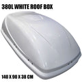 4X4 380L CAPACITY WHITE GLOSS ROOF TOP BOX LARGE CARGO TRAVEL STORAGE UNIVERSAL
