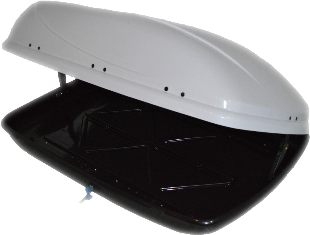 4X4 380L CAPACITY WHITE GLOSS ROOF TOP BOX LARGE CARGO TRAVEL STORAGE UNIVERSAL