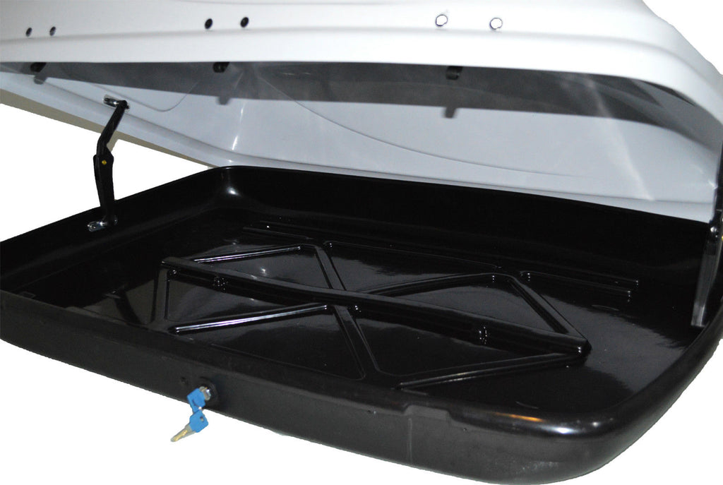 4X4 380L CAPACITY WHITE GLOSS ROOF TOP BOX LARGE CARGO TRAVEL STORAGE UNIVERSAL
