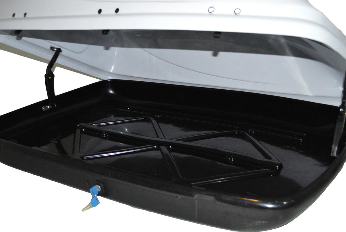 4X4 380L CAPACITY WHITE GLOSS ROOF TOP BOX LARGE CARGO TRAVEL STORAGE UNIVERSAL