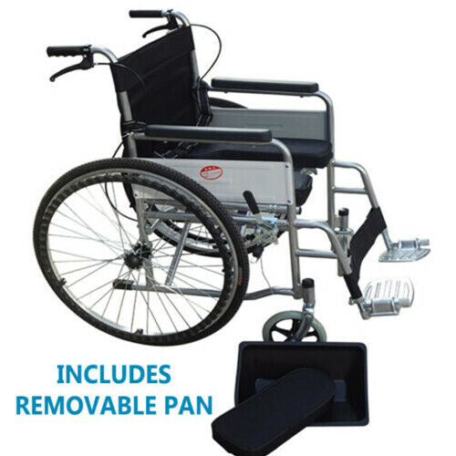 Lightweight Self Propelled Wheelchair Heavy Duty Folding Commode Padded Chair