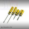 Screw Driver 4 kit tool bit set slotted (75 x 5mm, 38 x 6mm) PZD no 1 2 (S41)