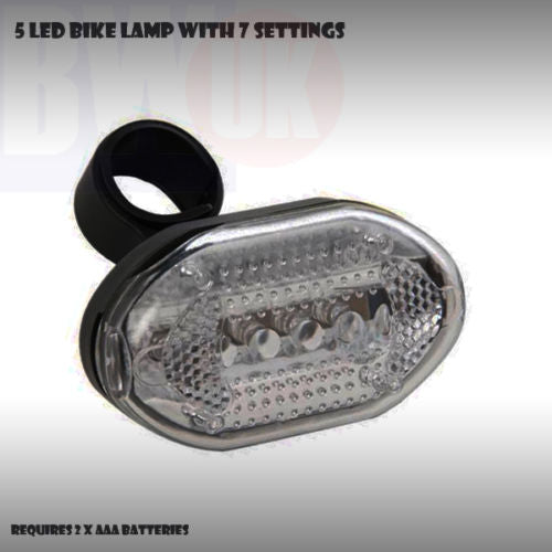 5 LED Clear Bike Cycle Lamp 7 Settings Bike Mountain Road Head Light Bulb S55