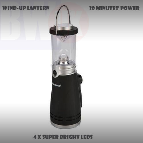 WIND UP 4 LED LANTERN LAMP LIGHT TORCH CAMPING CAR CARAVAN BOAT EMERGENCY S56