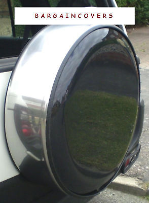 Chrome Stainless Steel Metal ring tyre tire 4x4 rear spare wheel cover wheelcover with lock and keys 