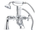 VICTORIAN TRADITIONAL BATH SHOWER MIXER TAP WITH SHOWER HANDLE CHROME (T1-BATH)