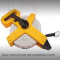 Open Reel Fibreglass Measuring Tape Surveyors 50m Long Reel 50 Meters T9