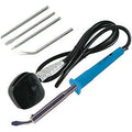 HEAVY DUTY 60W SOLDERING IRON + 4 IRON TIPS SET BENT CUTOFF POINT CHISEL u215