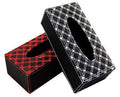 TISSUE BOX COVER HOLDER BRAIDED PADDED BLACK OR RED CAR MOTORHOME HOME VAN U232
