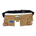 DOUBLE POUCH TOOL BELT 11 POCKET 330 x 200 MM SUEDE LEATHER STORAGE HOLDER U268