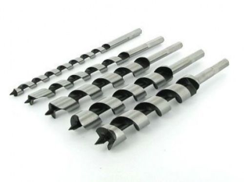 SDS AUGER DRILL BIT SET STEEL HEX SPIRAL 5 PIECE WOOD 10mm - 25mm U28