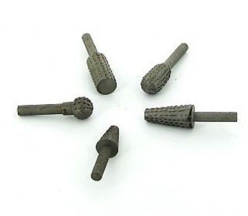 5 Pc ROTARY RASP BURR SET Wood Plastic Carving File Rasp Shank Drill Bits U29