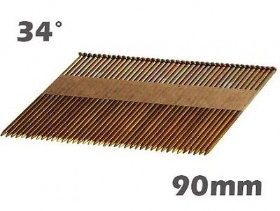 90mm x 3.1mm GALVANISED RING NAILS 34 degree air nailer brads collated U30