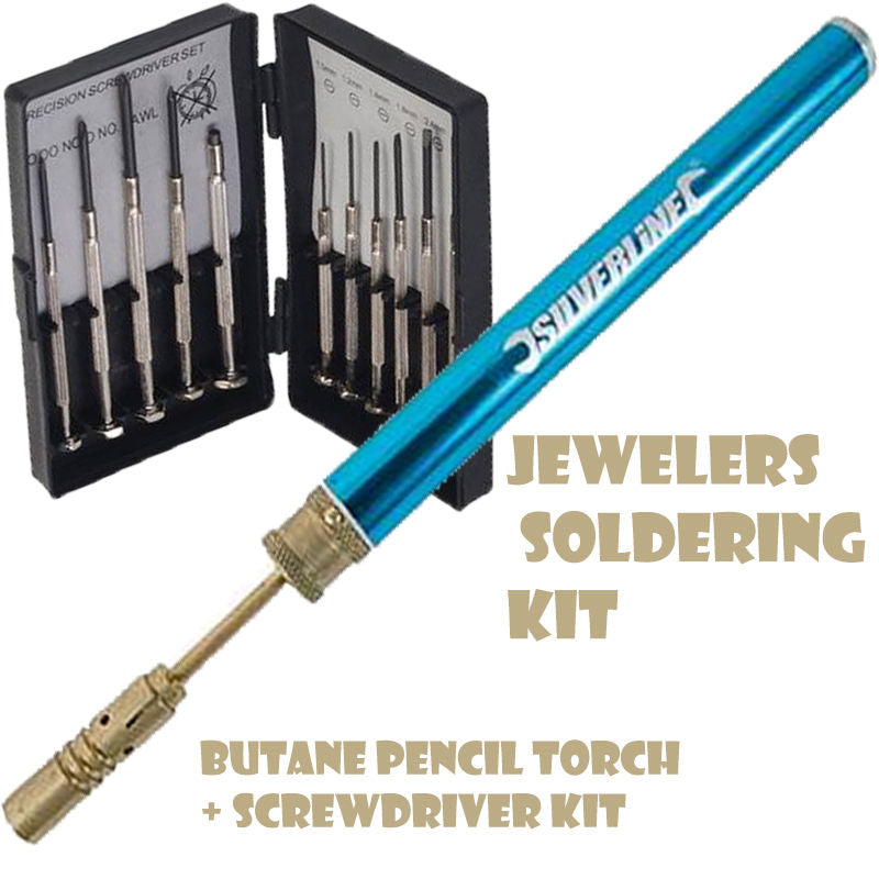 JEWELERS SOLDERING KIT BUTANE PENCIL TORCH + PRECISION SCREWDRIVER SET U301