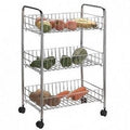 3 TIER KITCHEN CART RACK STORAGE SHELF CADDY FRUIT VEGETABLE TROLLEY WHEELS U66