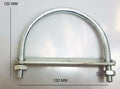 1xOval Round U-Bolts Brackets Boat Trailer 120x120x10mm M10 Nut Plate UBR-120C
