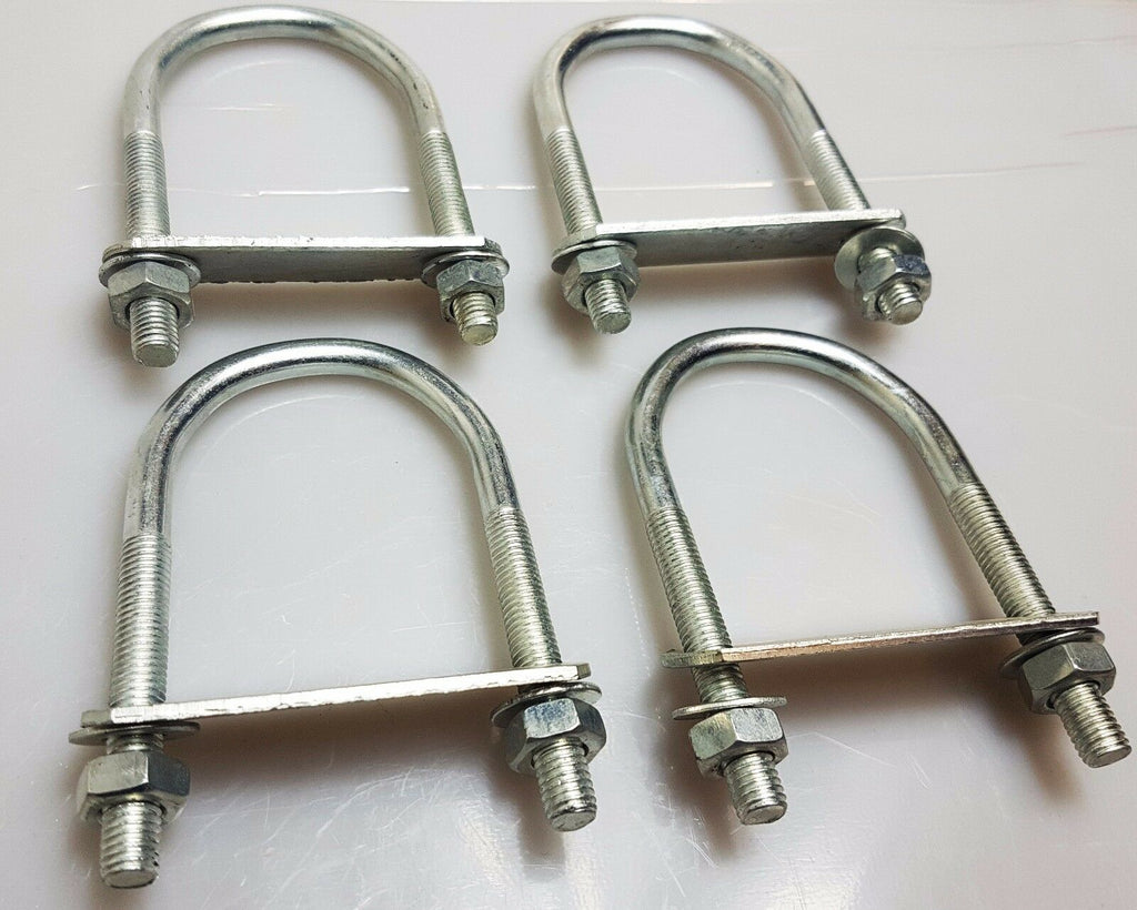 4xOval Round U-Bolts Brackets Boat Trailer 120x90x10mm M10 Nut Plate UBR-120B