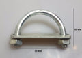 1x Steel Oval Round U-Bolts Brackets Boat Trailer 60x60x10mm M10 Nut Plate UBR-60A