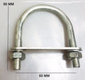 1x Steel Oval Round U-Bolts Boat Trailer 60x90x10mm M10 Nut Plate Brackets UBR-60B