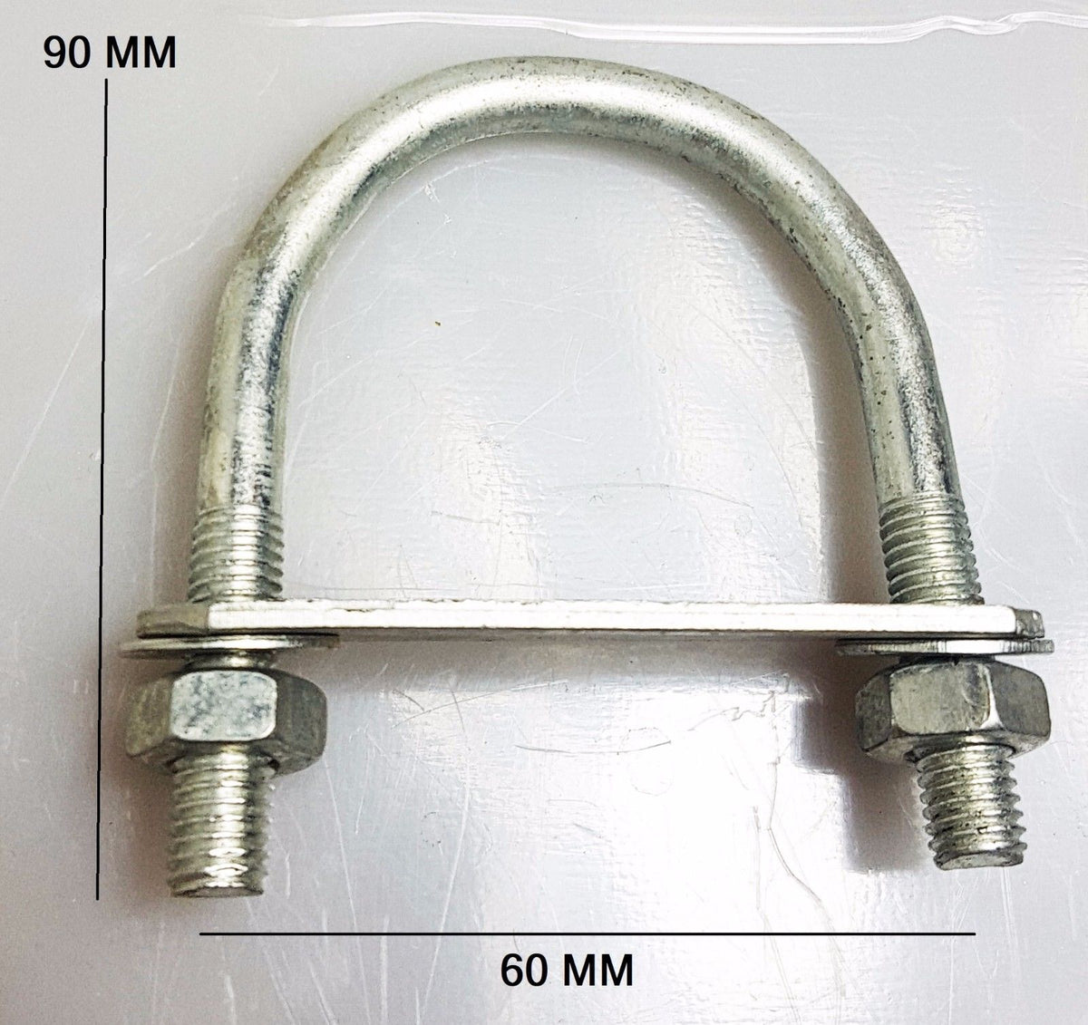 1x Steel Oval Round U-Bolts Boat Trailer 60x90x10mm M10 Nut Plate Brackets UBR-60B