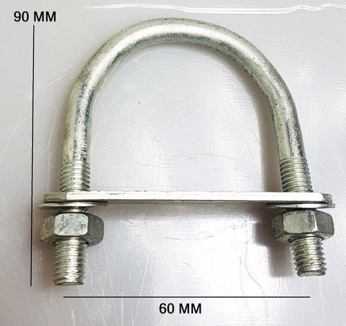 1x Steel Oval Round U-Bolts Boat Trailer 60x90x10mm M10 Nut Plate Brackets UBR-60B