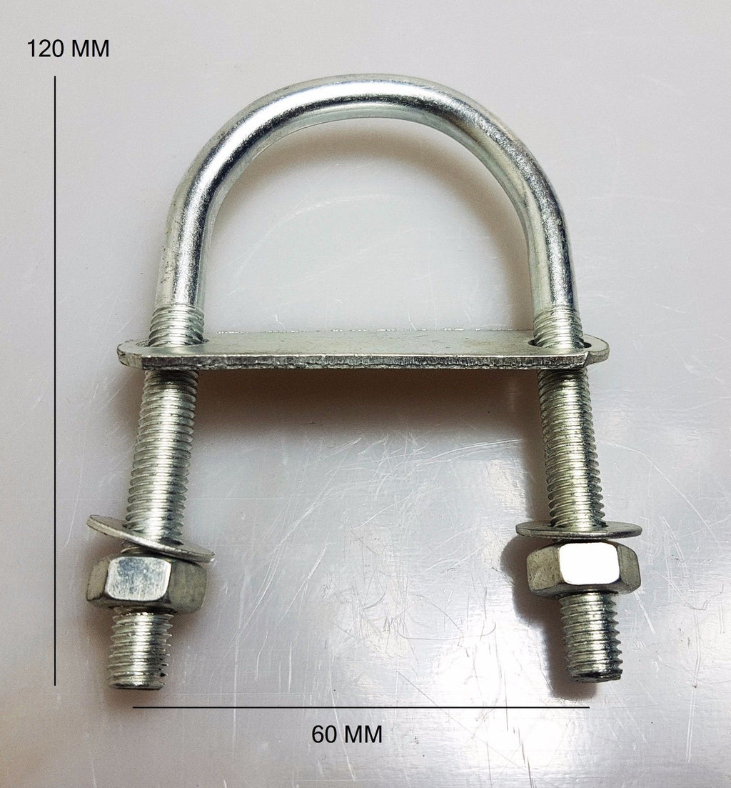 1xOval Round U-Bolts Brackets Boat Trailer 60x120x10mm M10 Nut Plate UBR-60C