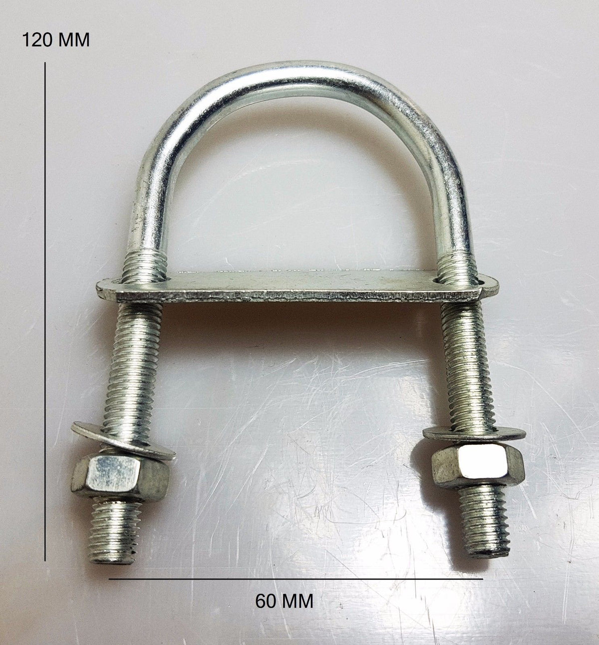 1xOval Round U-Bolts Brackets Boat Trailer 60x120x10mm M10 Nut Plate UBR-60C