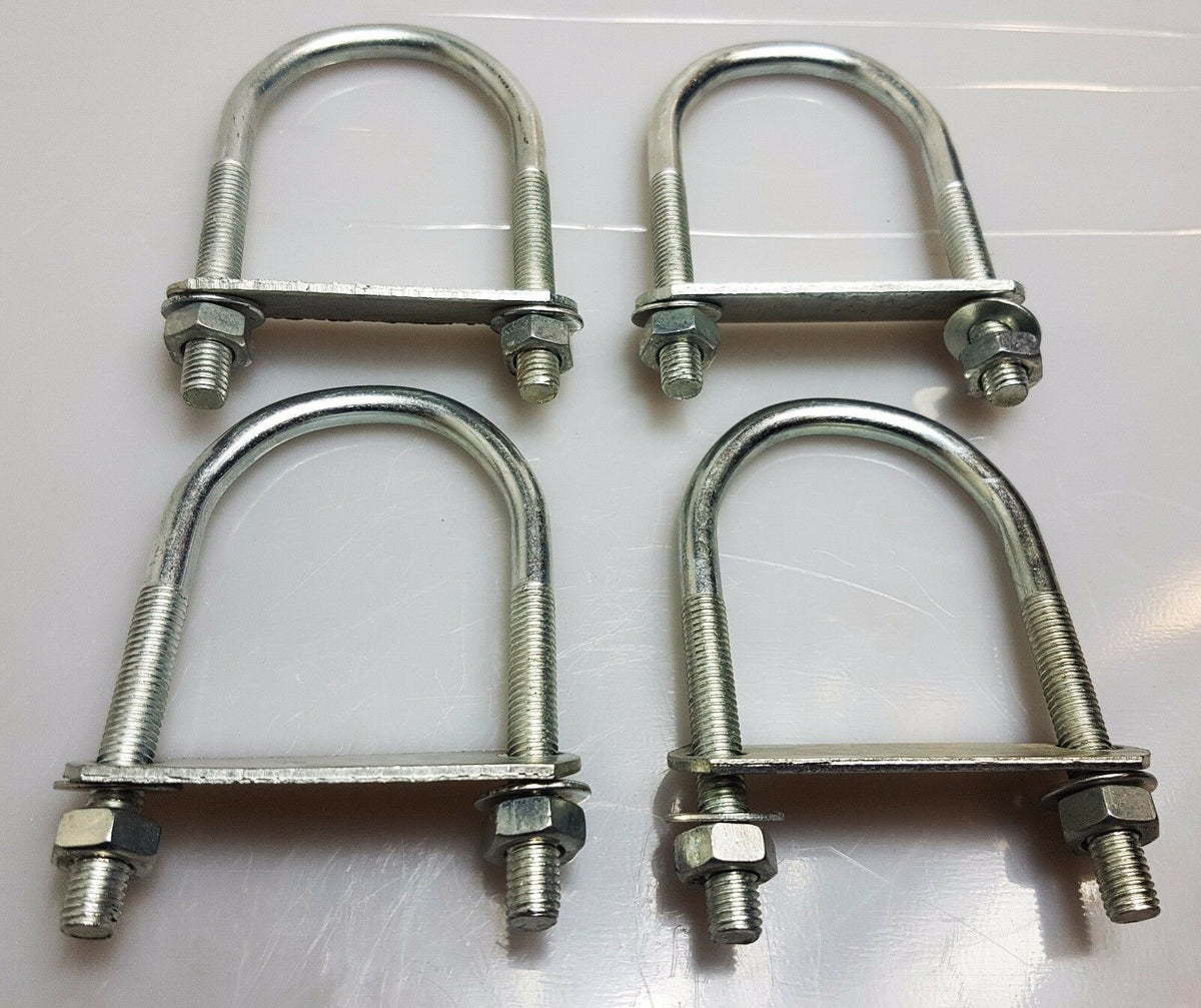 4xOval Round U-Bolts Brackets Boat Trailer 90x90x10mm M10 Nut Plate UBR-90B