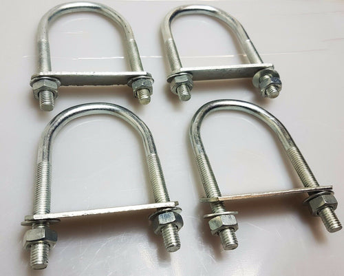 4x Oval Round U-Bolts Brackets Boat Trailer 90x120x10mm M10 Nut Plate UBR-90C