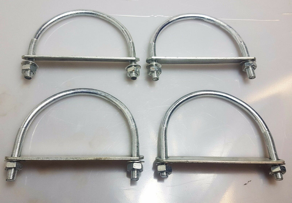 4xOval Round U-Bolts Brackets Boat Trailer 120x120x10mm M10 Nut Plate UBR-120C