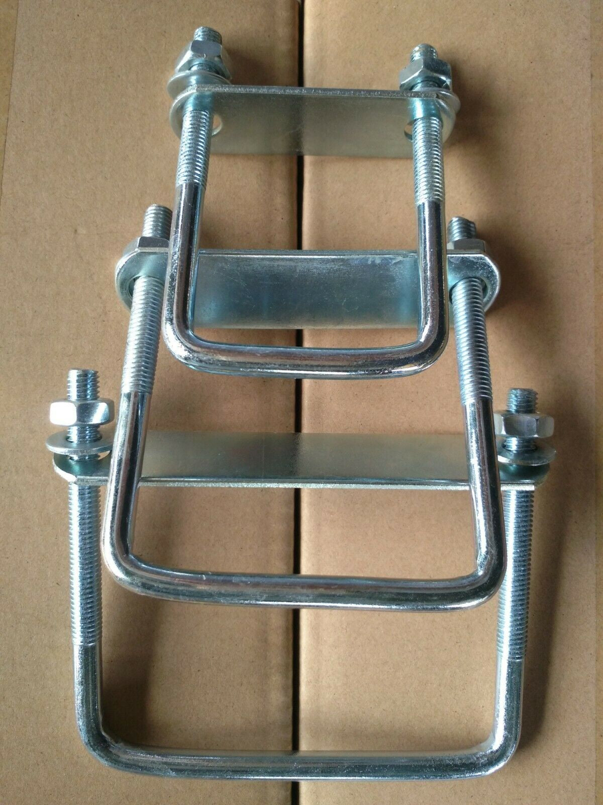4 U bolts Bolt Brackets plate steps ladder van roof hook 120w x60x10 mm UBS-120A