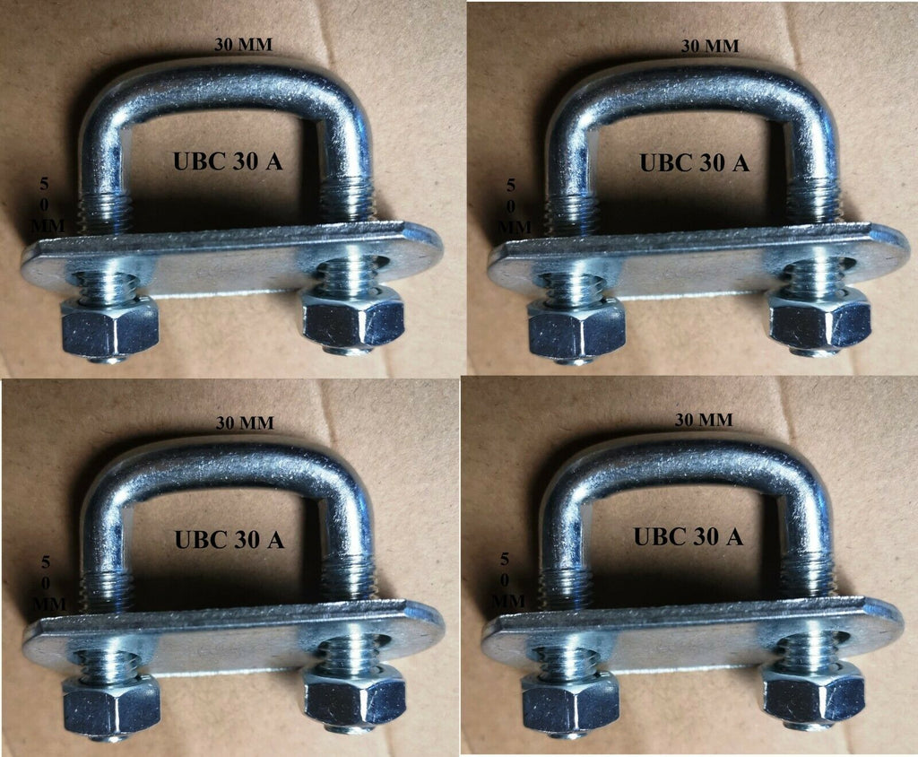 4 x square U-bolt u bolts Brackets Boat trailer 30x50x10mm Nuts & Plate UBS-30A