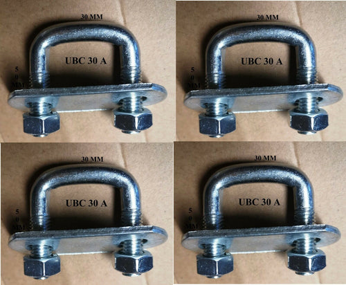 4 x square U-bolt u bolts Brackets Boat trailer 30x50x10mm Nuts & Plate UBS-30A