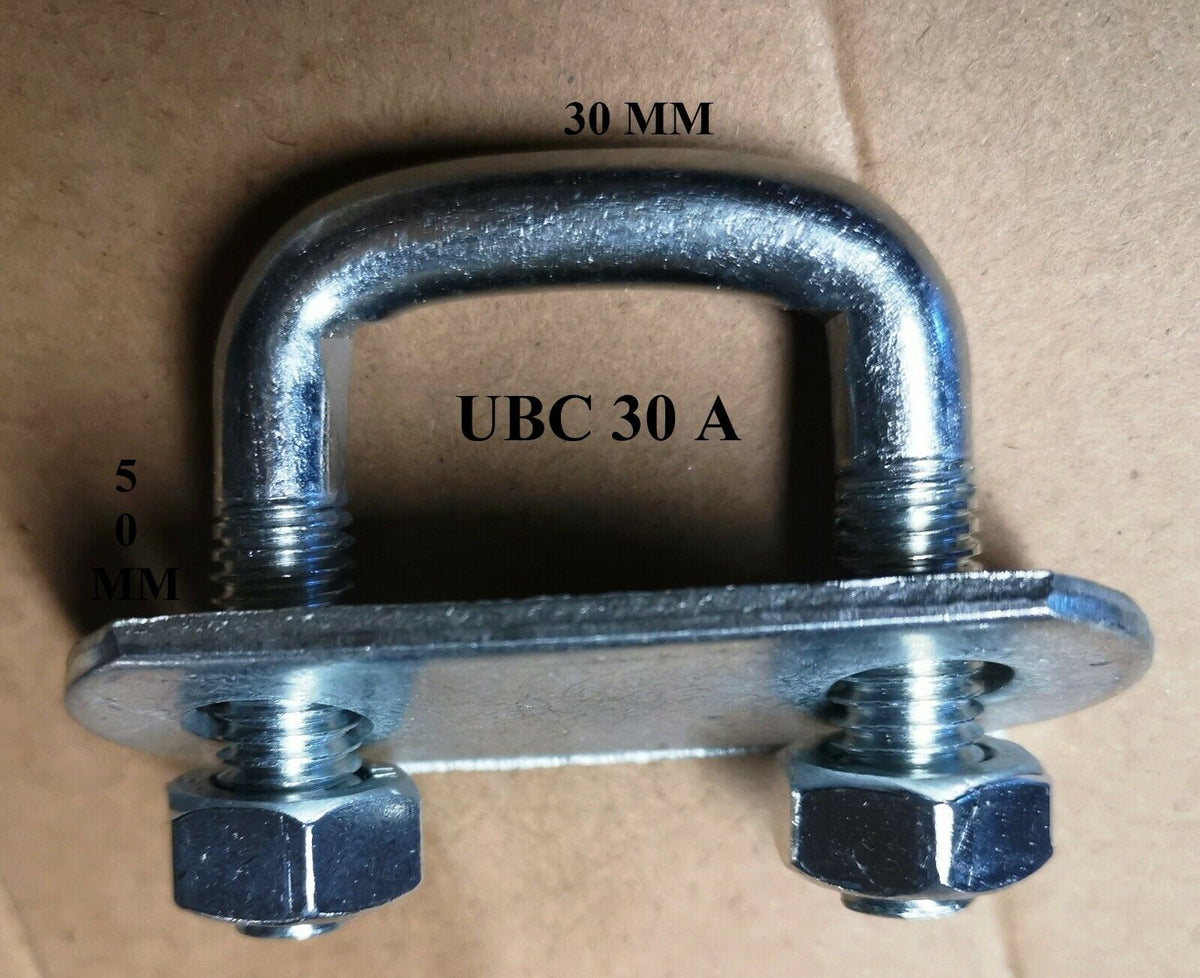 4 x square U-bolt u bolts Brackets Boat trailer 30x50x10mm Nuts & Plate UBS-30A
