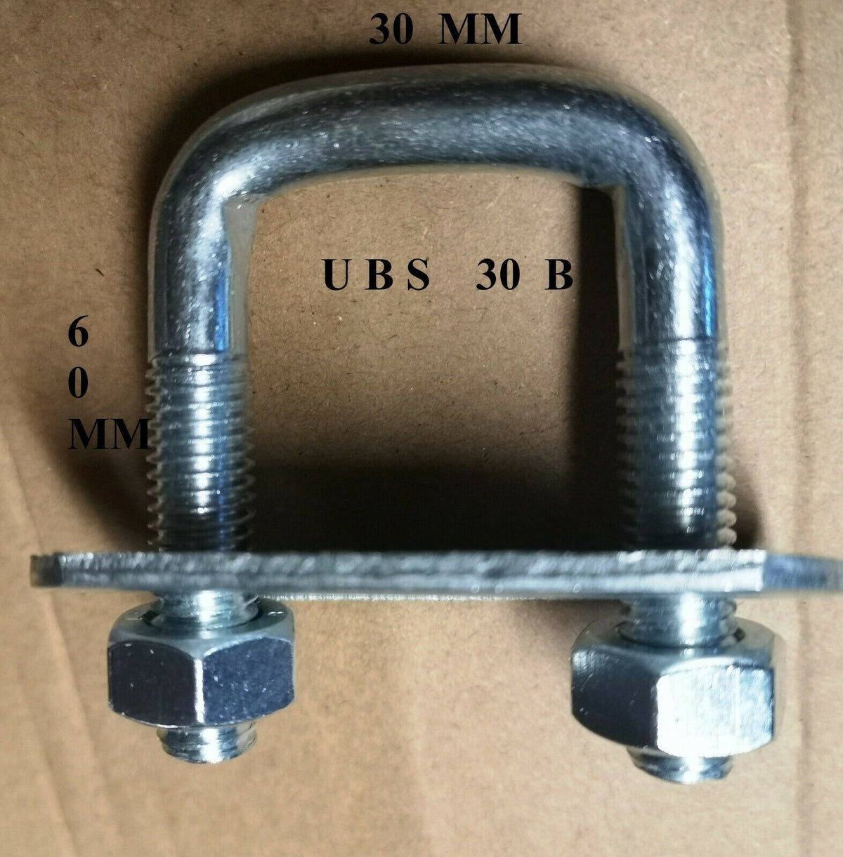 1 x Steel Square U-bolt U bolt Brackets Boat Trailer 30x60x10mm M10 Nuts UBS-30B