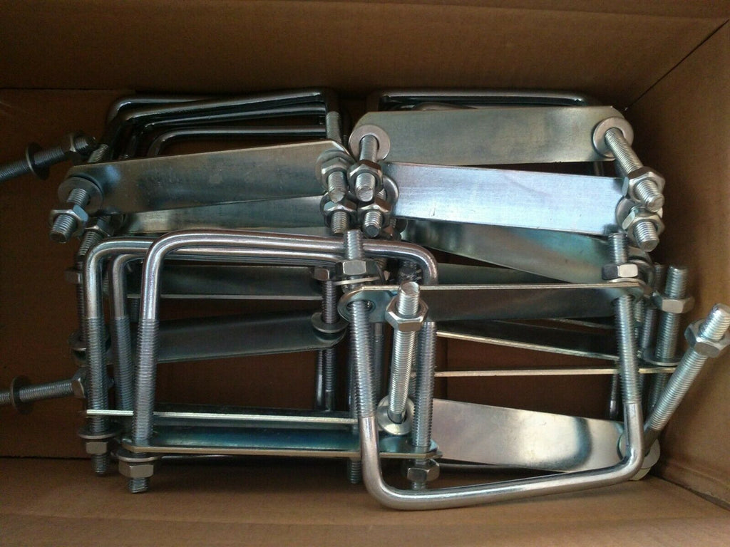 4 x square U-bolt u Brackets for Boat trailer 90wx60hx10mm Nuts & Plate UBS-90A