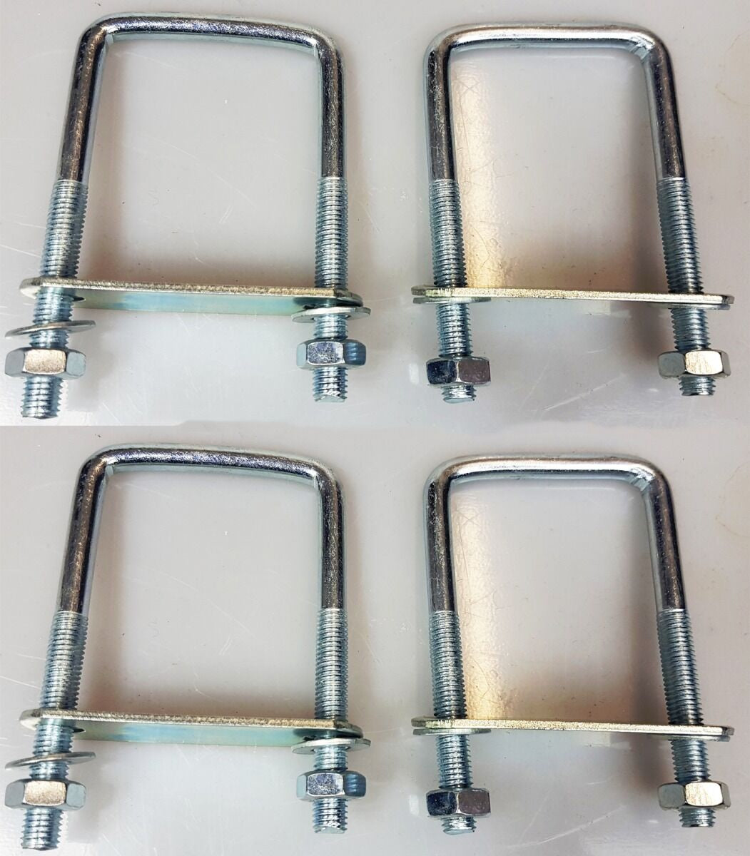 4 x square U-bolt u Brackets for Boat trailer 90x90x10mm Nuts & Plate UBS-90B