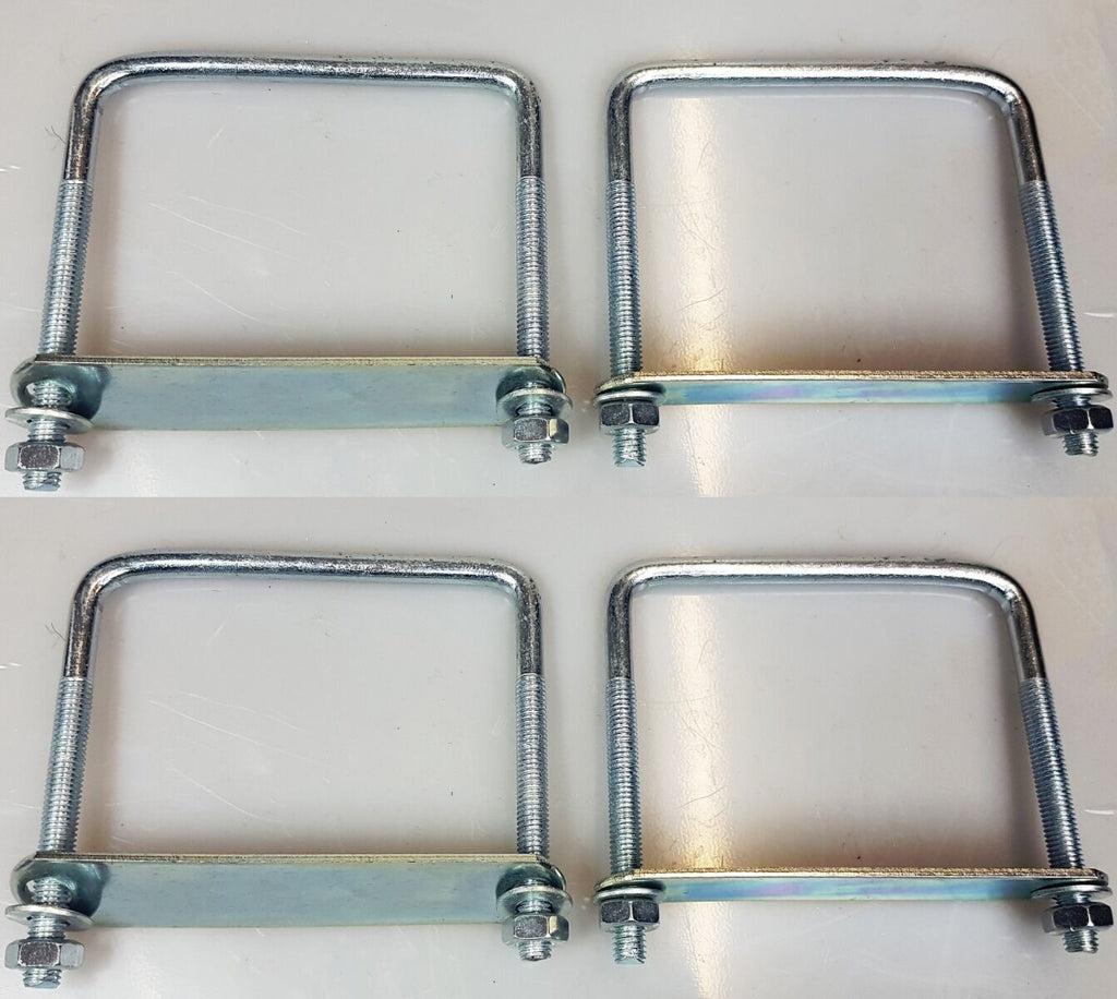 4 x square U-bolt Brackets for Boat trailer 120x120x10mm Nuts & Plate UBS-120C