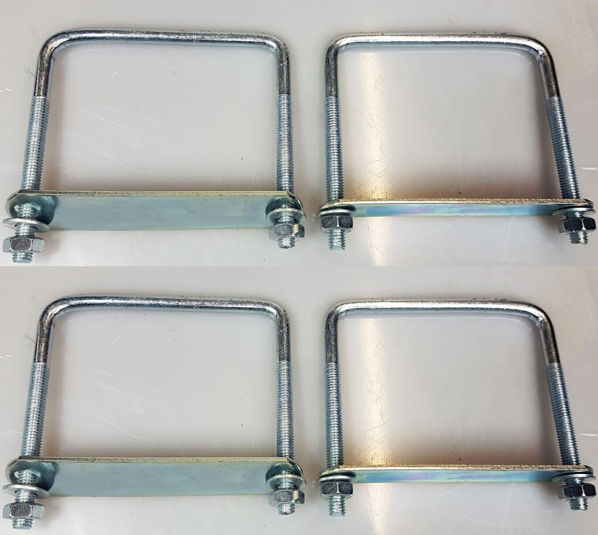 4 x square U-bolt Brackets for Boat trailer 120x120x10mm Nuts & Plate UBS-120C